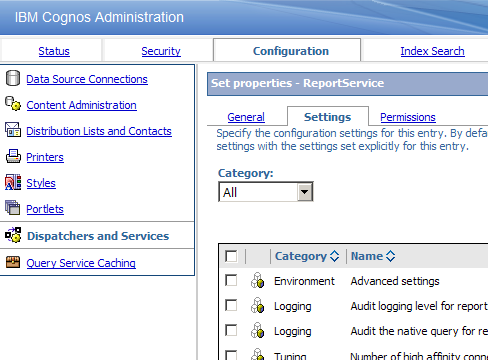 select one dispatcher and click on More on ReportService