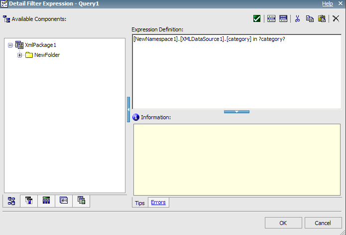 a new parameter is defined and used in the filter