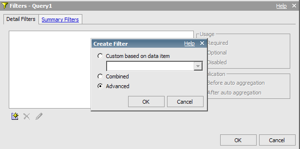 create new advanced filter