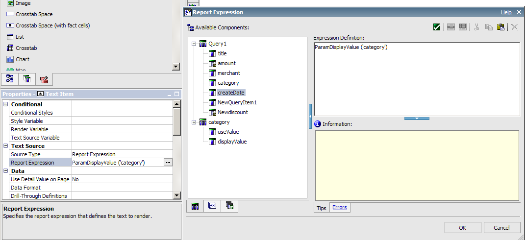 report expression