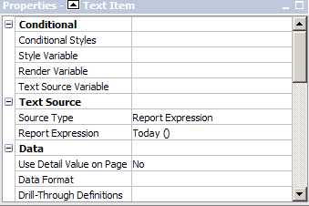 source type is report expression