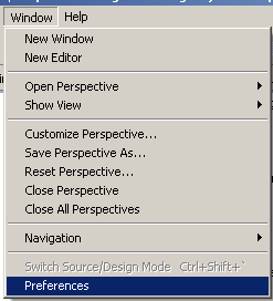 window preferences